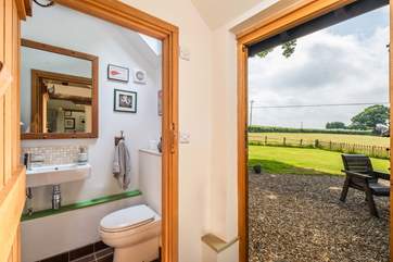 Doors leading to the garden and cloakroom.