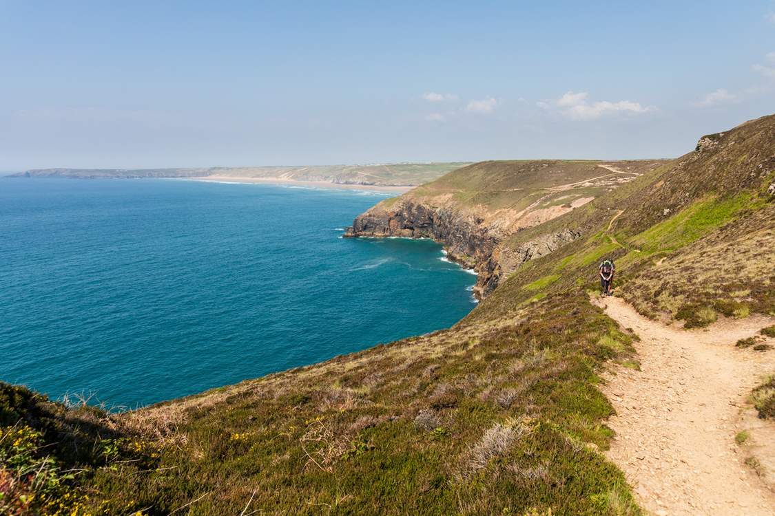The coast path towards Perranporth is breathtaking.