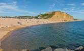 The beach at West Bay is lovely if you fancy a dip in the sea in summer or for a bracing walk on those cooler days. - Thumbnail Image