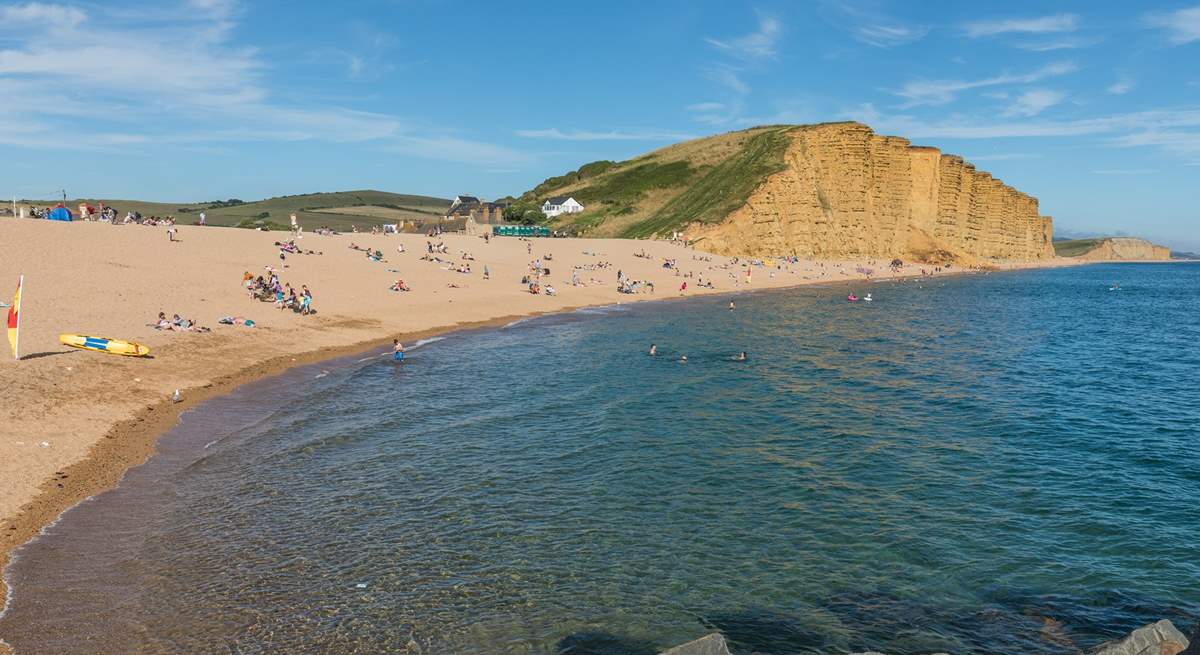 The beach at West Bay is lovely if you fancy a dip in the sea in summer or for a bracing walk on those cooler days.