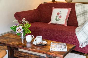 Fresh flowers straight from the garden are a homely touch.