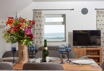 Ivor's Barn sits in an elevated position and on a clear day you have a great view of Penzance bay.