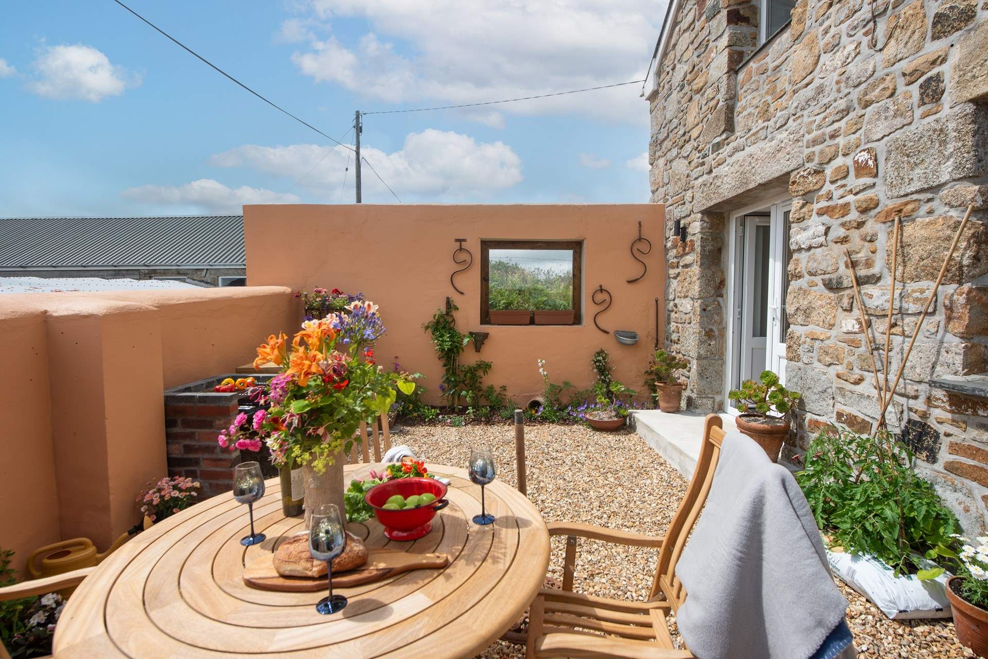 The patio is the perfect spot for a morning coffee or pre-dinner drink.