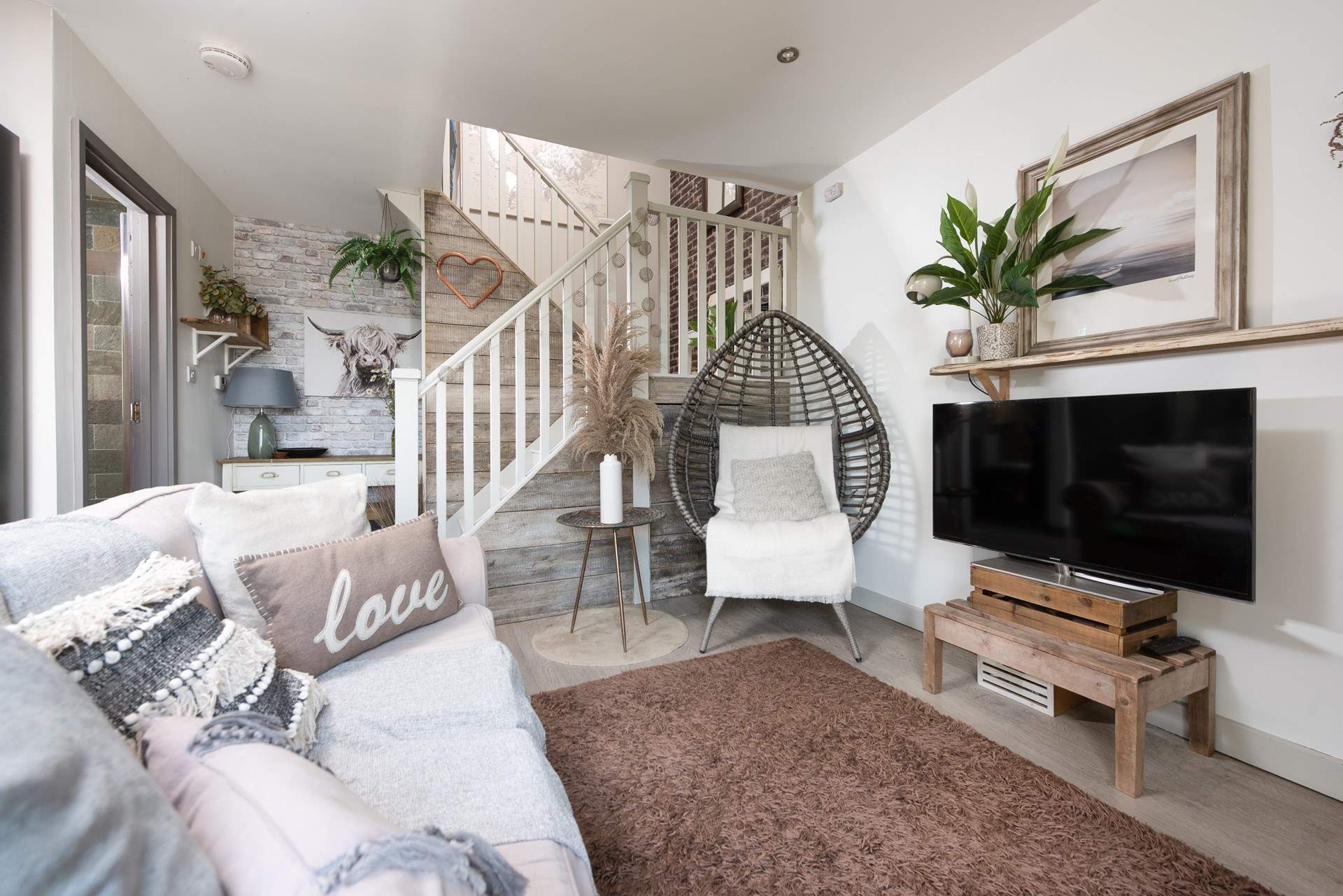 Snuggle up in the egg chair with a good book. 