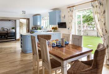 The kitchen/diner with French doors to the garden is a great place to get together.