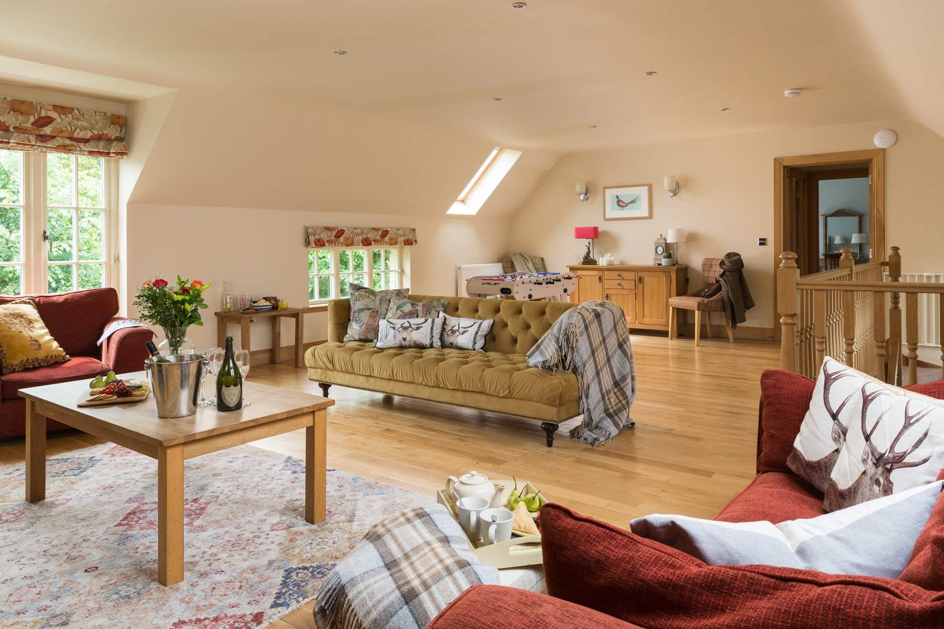 This spacious room has something for everyone.