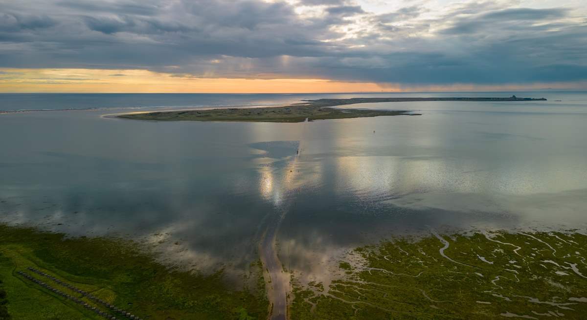 Holy Island in the morning.