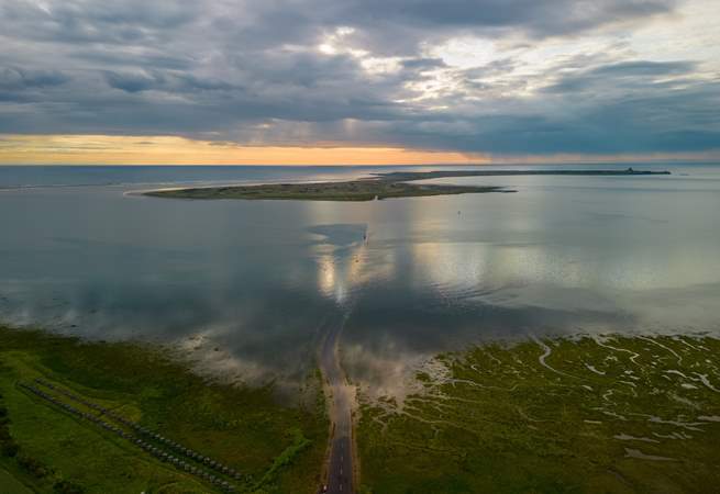 Holy Island in the morning.