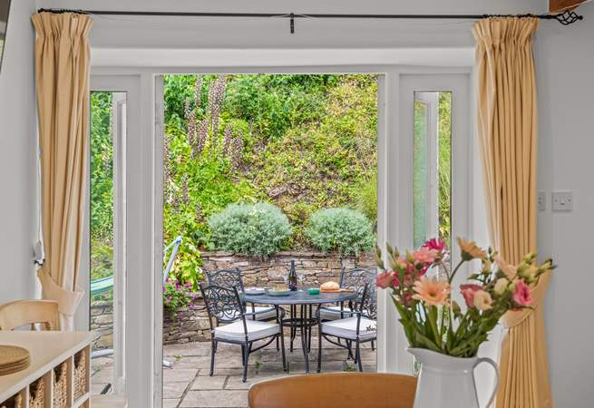 Peeking out of the living area into your enclosed courtyard.