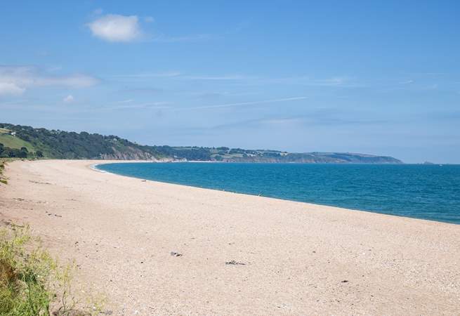 Slapton Sands is nearby and dog-friendly all year.