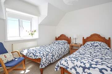 Bedroom one is a twin with amazing sea views looking out to the front of the property.