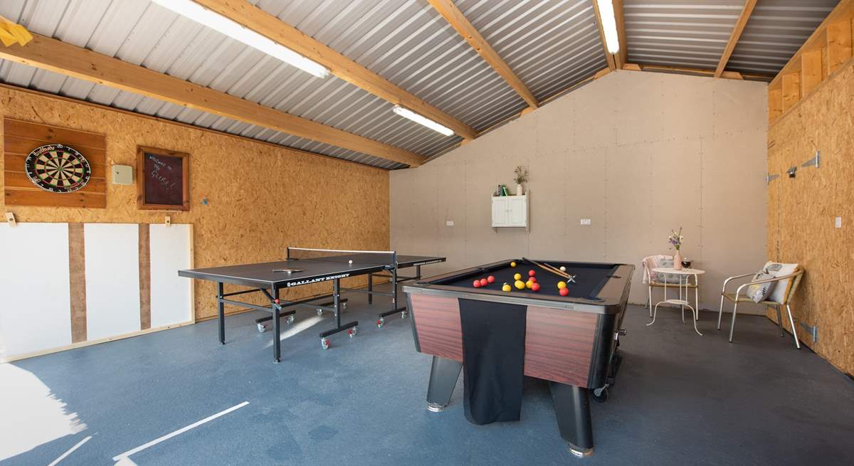 Table-tennis, pool and darts are on offer in the games-room.