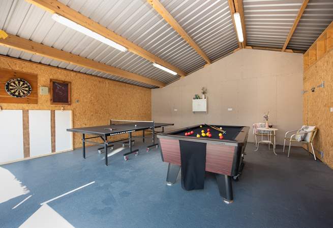 Table-tennis, pool and darts are on offer in the games-room.