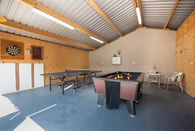 Table-tennis, pool and darts are on offer in the games-room.