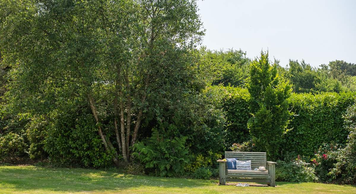 The large garden is an oasis of calm.