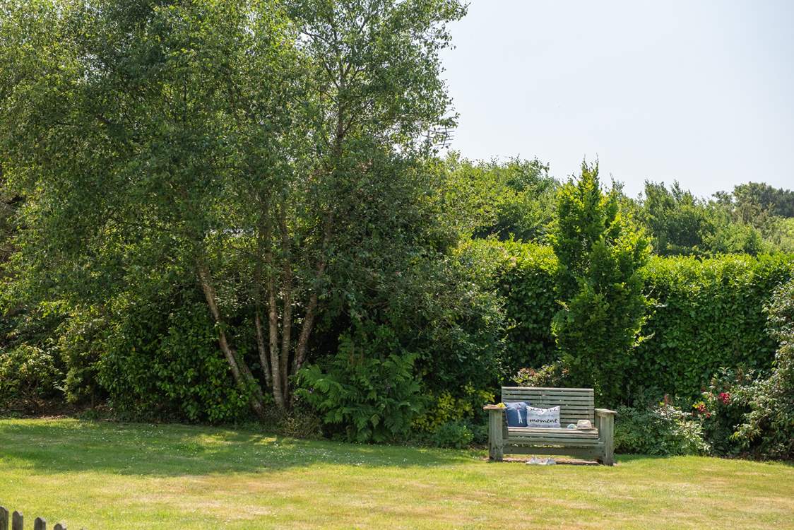 The large garden is an oasis of calm.