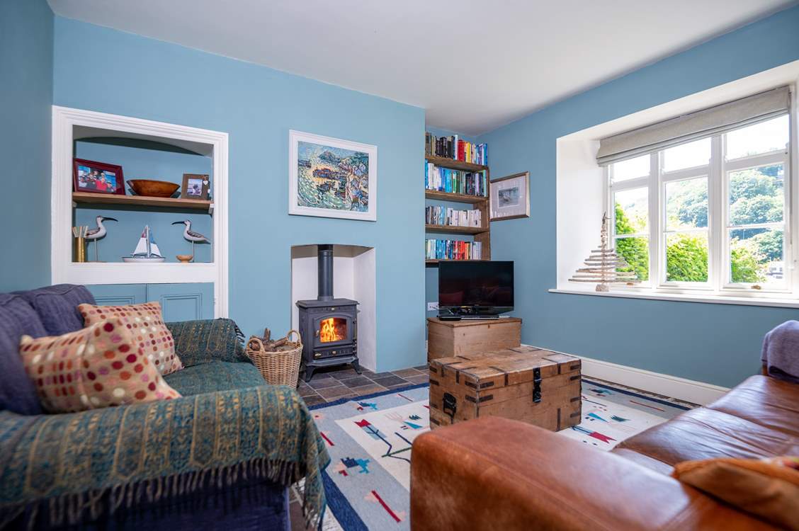 Gorgeous views and a cosy wood-burner in the front sitting-room.