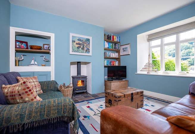Gorgeous views and a cosy wood-burner in the front sitting-room.
