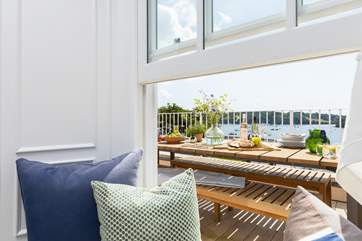 Al fresco dining at its best on the terrace.