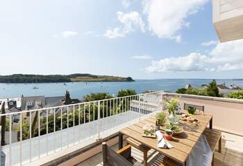 Take in the panoramic views from the terrace. 