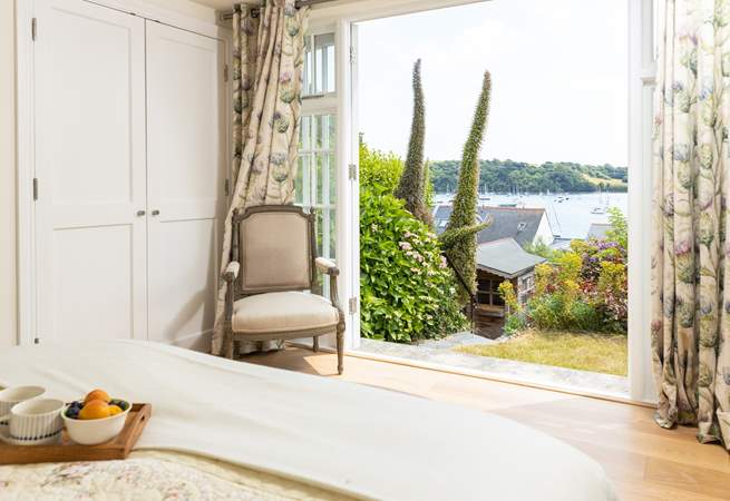 Bedroom 3 has a fabulous view from the French doors, the perfect spot for morning coffee. 