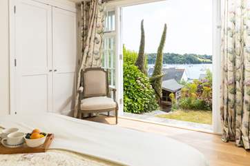 Bedroom 3 has a fabulous view from the French doors, the perfect spot for morning coffee.