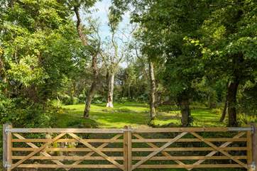 The gates to the parking area for Barn Cottage.