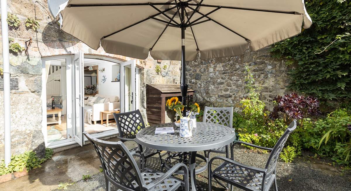 Your private patio is a sun-trap, al fresco tea anyone?