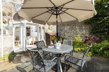 Your private patio is a sun-trap, al fresco tea anyone?