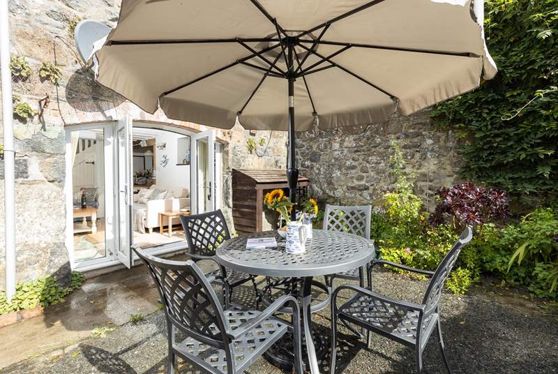 Your private patio is a sun-trap, al fresco tea anyone?