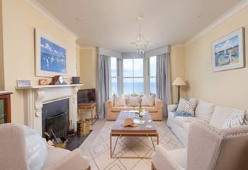Relax in comfort in the lovely sitting-room, just look at the view!