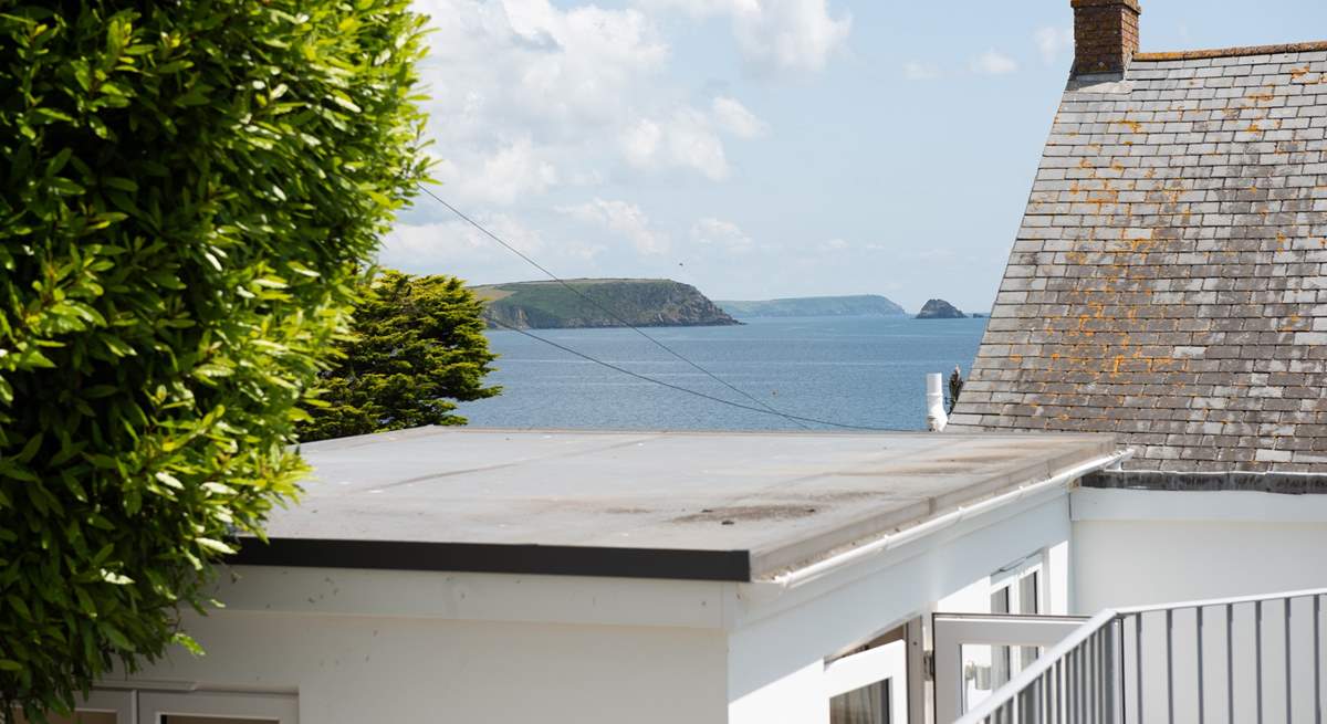 There are views from the rear terrace towards Nare Head and Gull Rock.