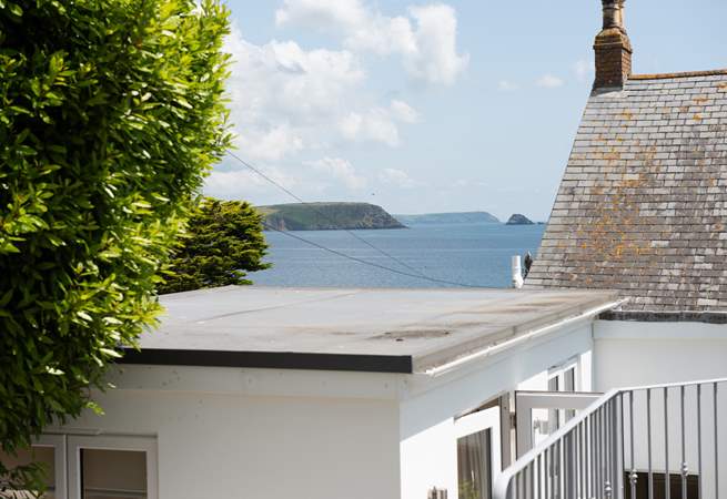 There are views from the rear terrace towards Nare Head and Gull Rock.