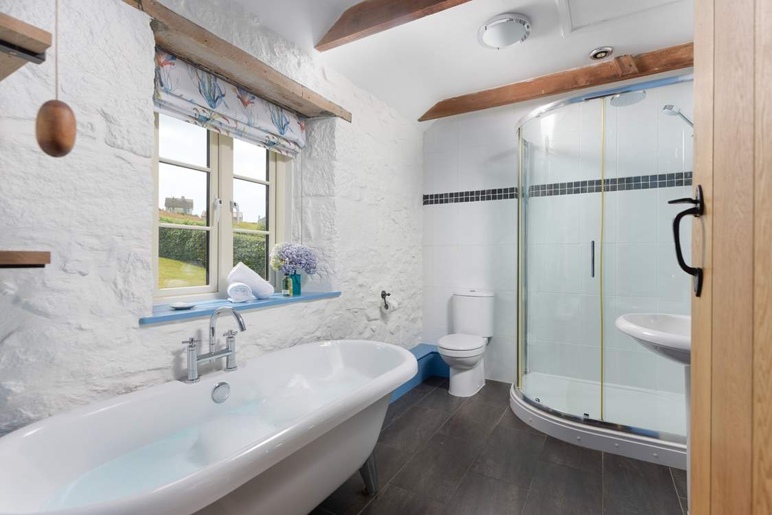 The family bathroom also has a large shower.
