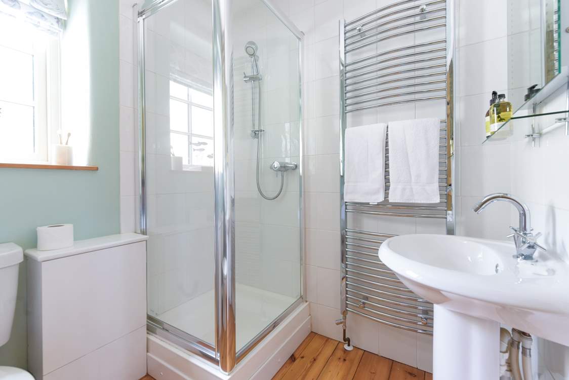 The main bedroom has a rather lovely en suite shower-room.