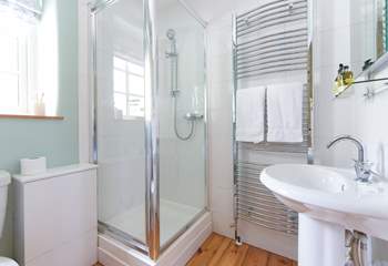 The main bedroom has a rather lovely en suite shower-room. 