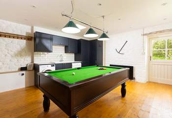 Smugglers Barn has two games areas, this one has a fantastic pool table located in the utility-room. 