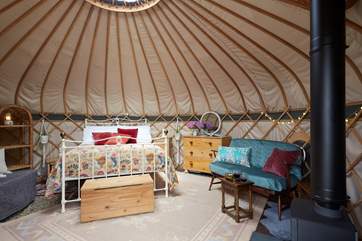 Pretty patterns and gorgeous soft furnishings adorn this hideaway.