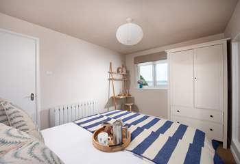 Lovely bedroom one with views towards Nare head.