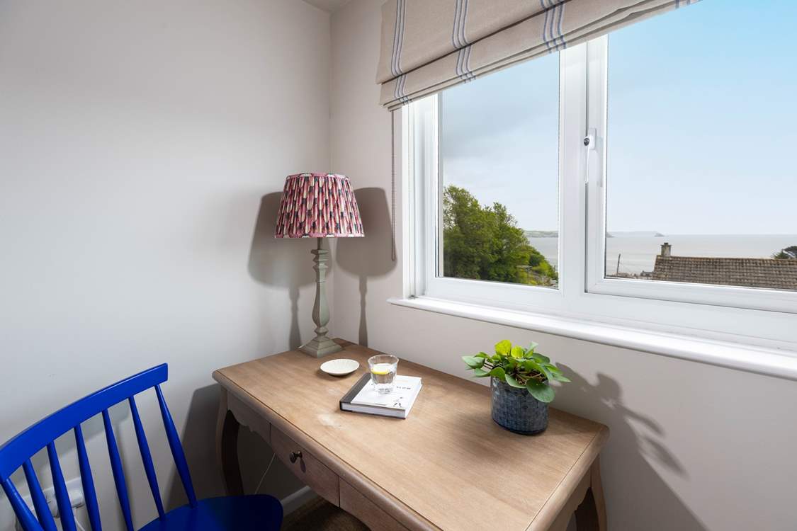 With a gorgeous dressing table and views towards Nare Head.