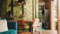 The woodland wallpaper transcends you into an enchanting fairy tale. 