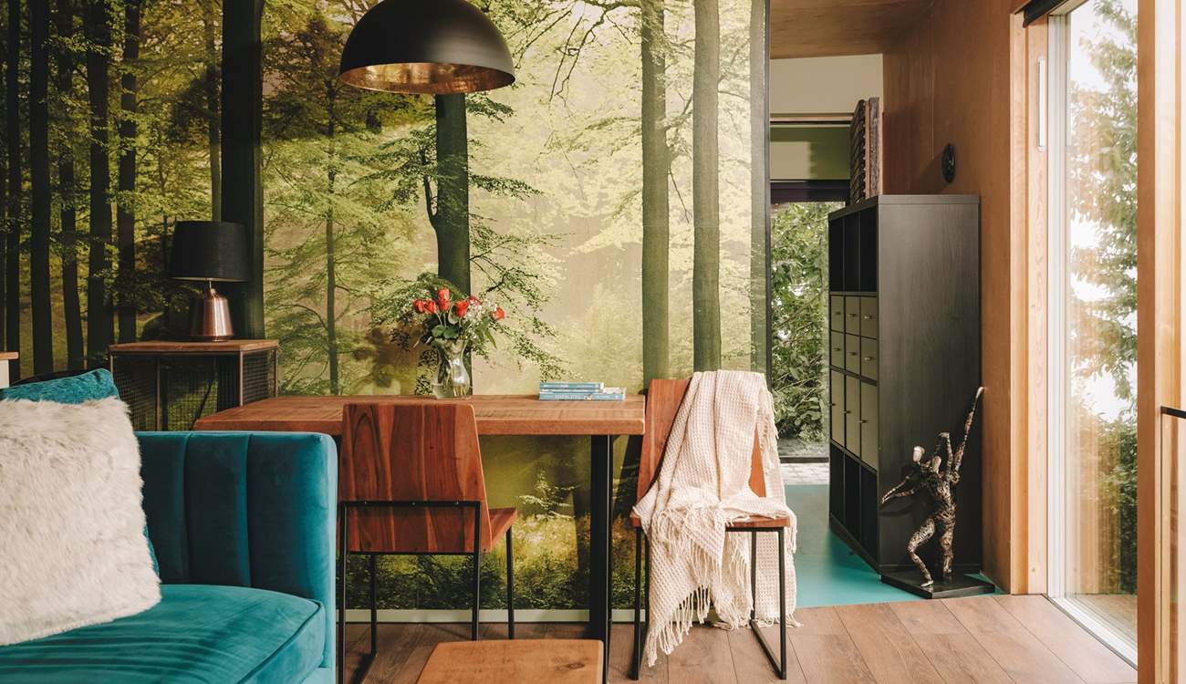 The woodland wallpaper transcends you into an enchanting fairy tale. 