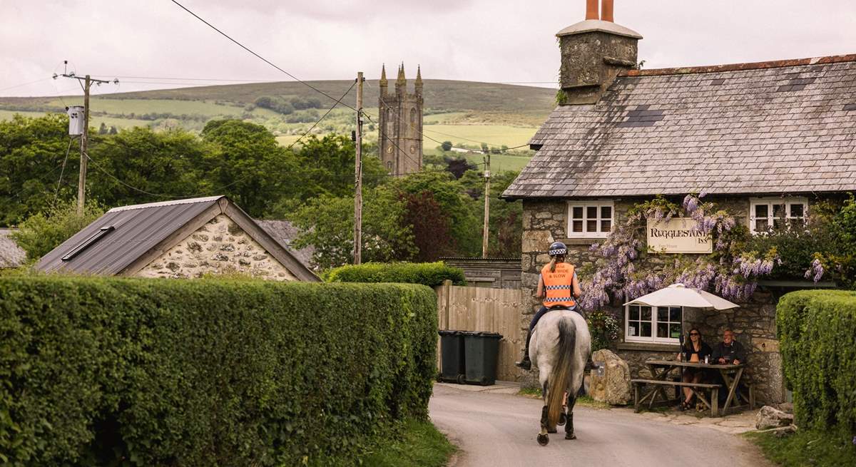 Be sure to stop at The Rugglestone Inn and enjoy a cosy pub lunch after a ramble across the moors.