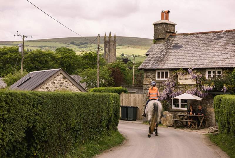 Be sure to stop at The Rugglestone Inn and enjoy a cosy pub lunch after a ramble across the moors.