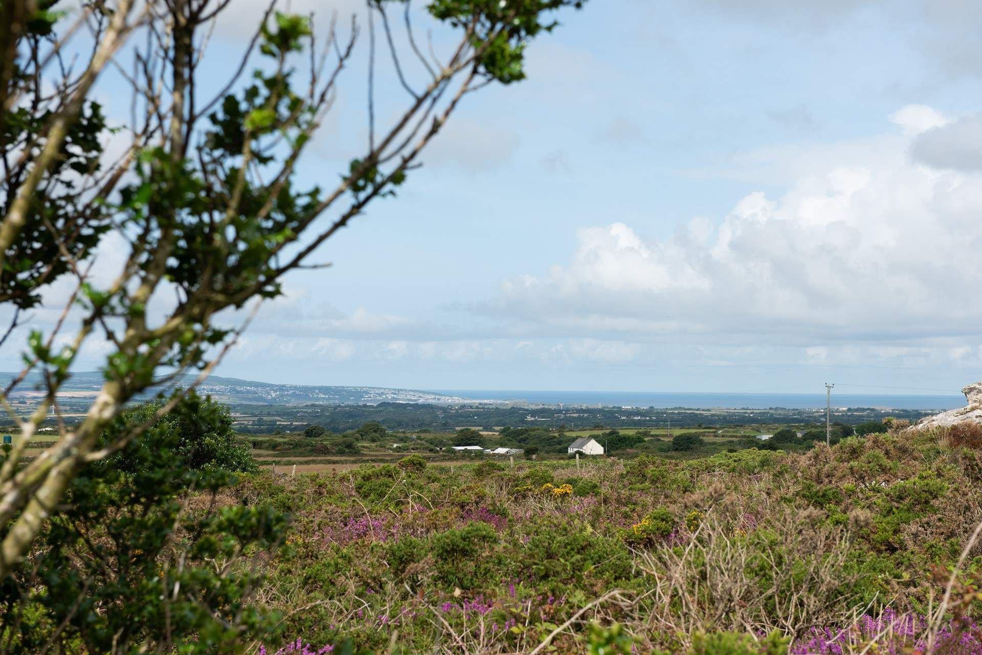 The lovely view, in the distance you can see the sea.