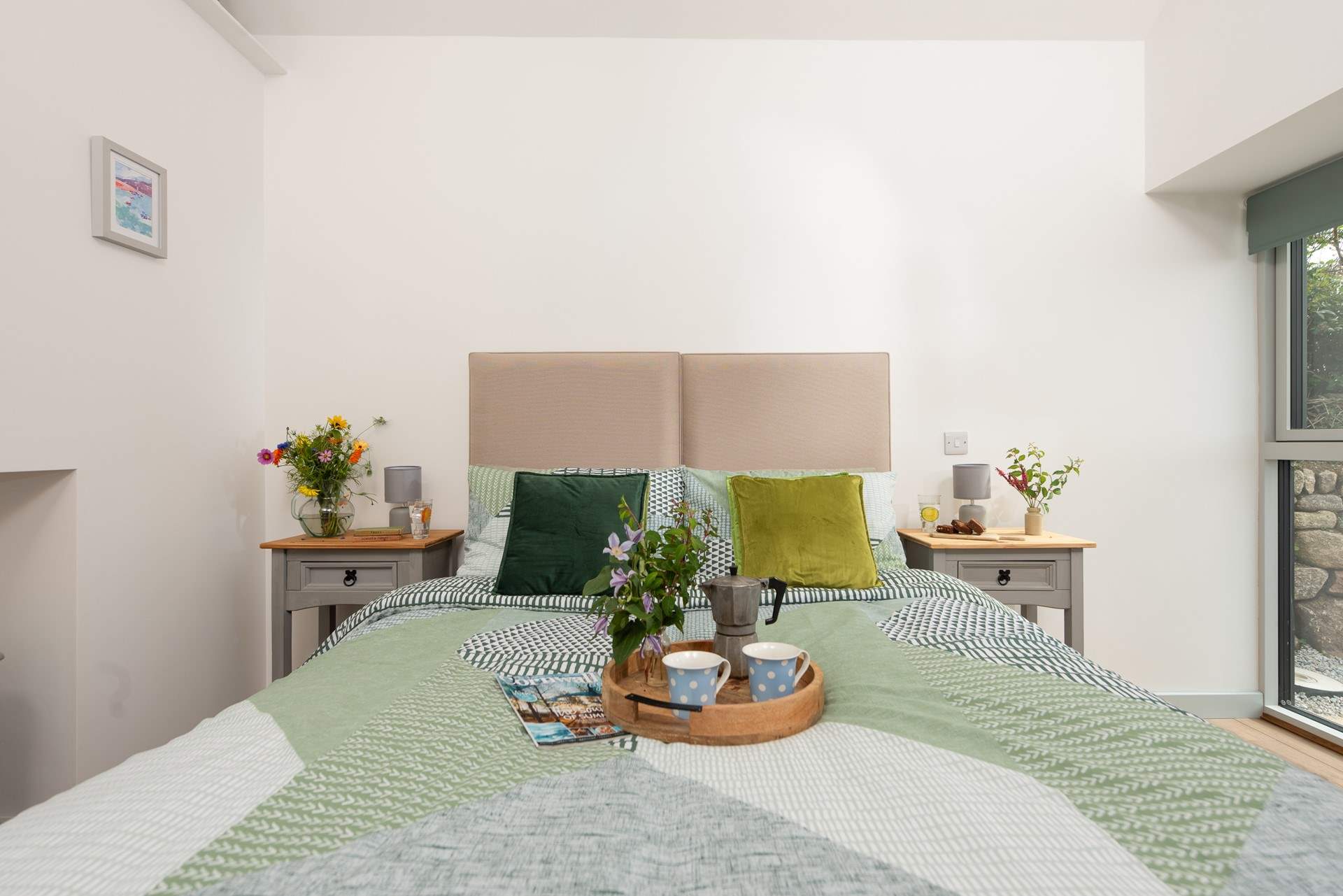 The bedroom can be made up as a king or 'zip and link' twin beds.