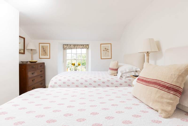 The twin bedroom is ideal for either adults or children. 