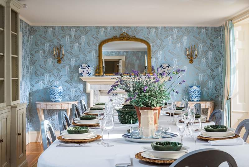 A stunning formal dining-room.
