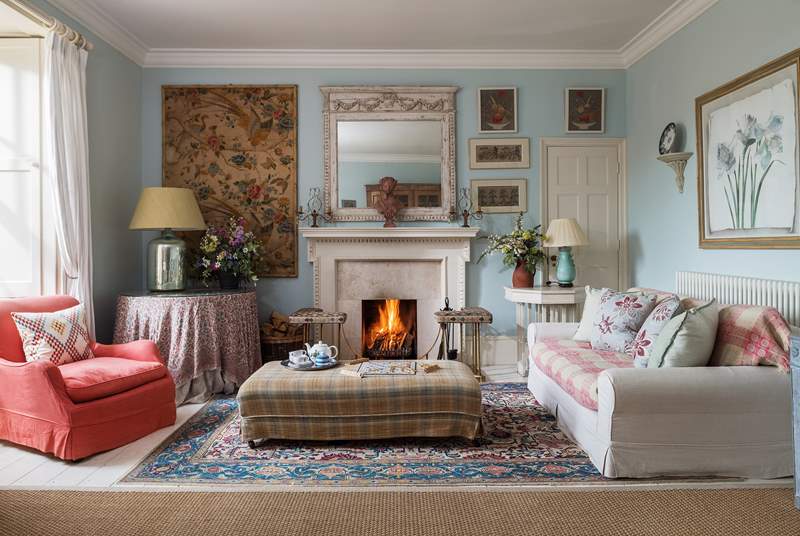 The beautiful sitting-room, a wonderful retreat at any time of the year.
