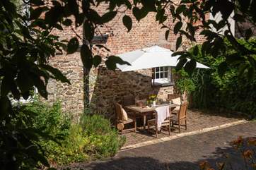A sheltered spot for al fresco dining.